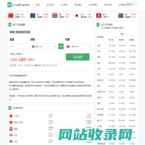 今日汇率查询_在线实时汇率换算器_美元对人民币转换 - 实时汇率网(原来如此网络)