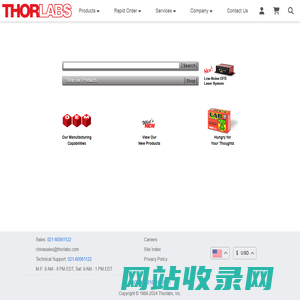 Thorlabs, Inc. - Your Source for Fiber Optics, Laser Diodes, Optical Instrumentation and Polarization Measurement & Control